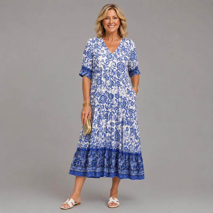 Kelsey | Graceful V-Neck Floral Dress