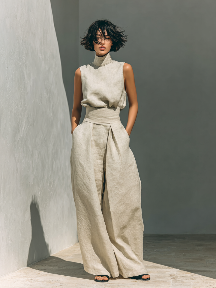 Claudette | Linen Blouse Set