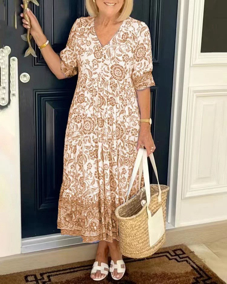Kelsey | Graceful V-Neck Floral Dress