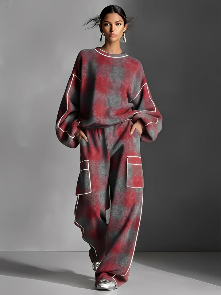 Gabrielle | Plaid Trouser Set