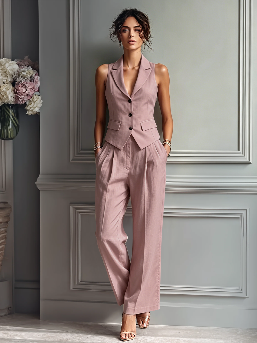 Amelie | Linen Vest Set