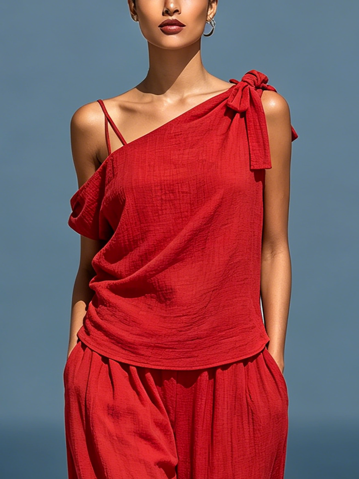 Odile | Red Linen Set