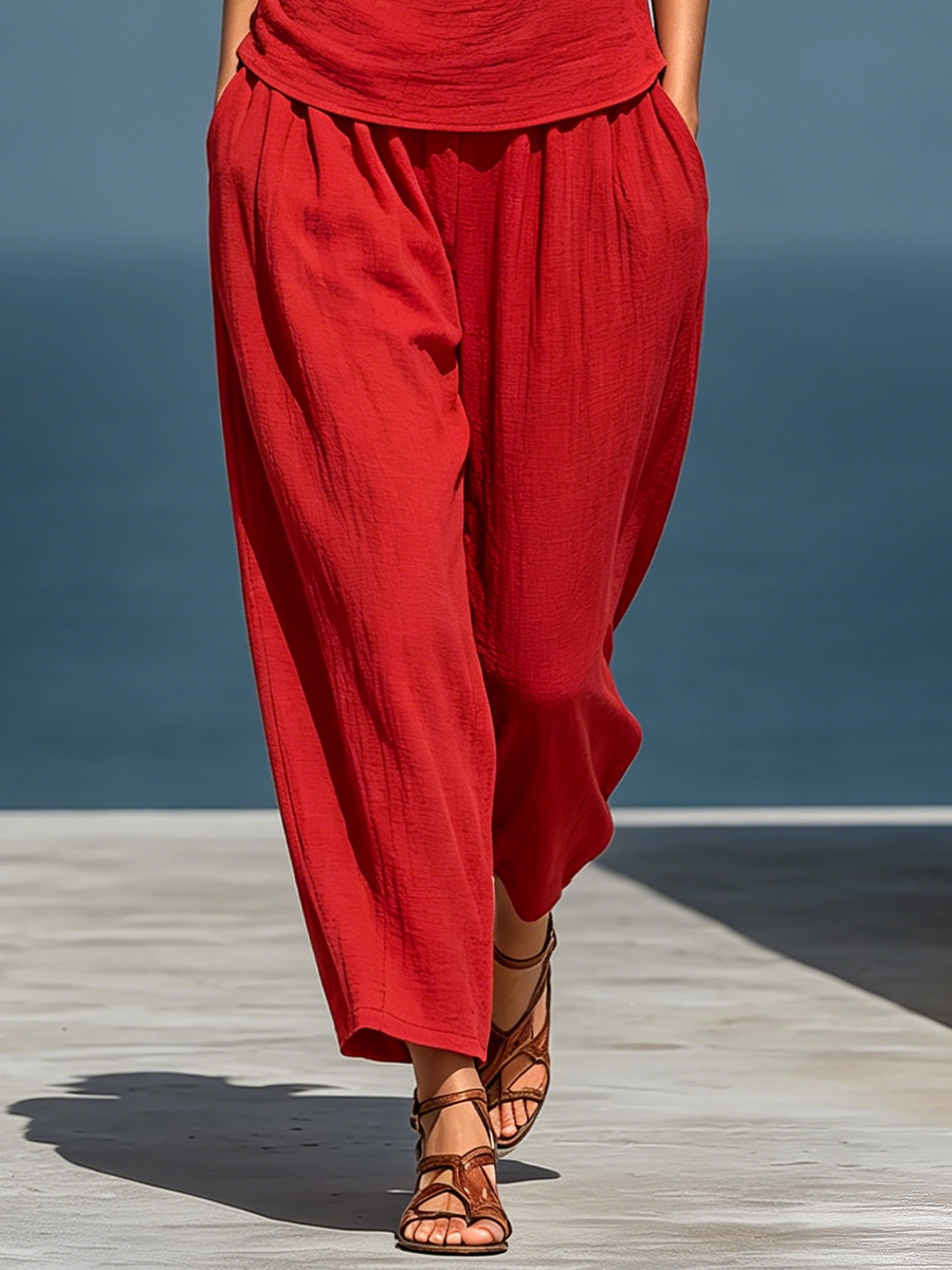 Odile | Red Linen Set