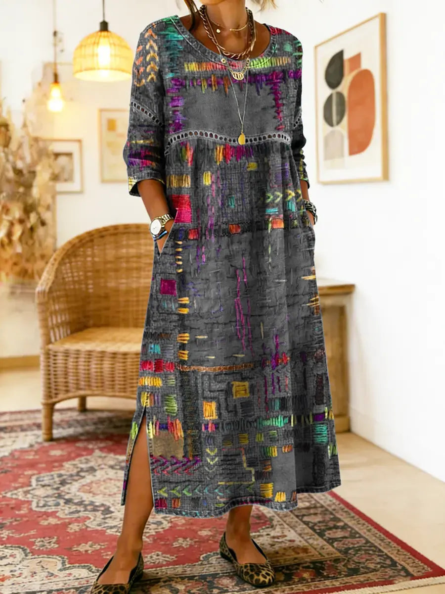 Rina | Patchwork Denim Dress