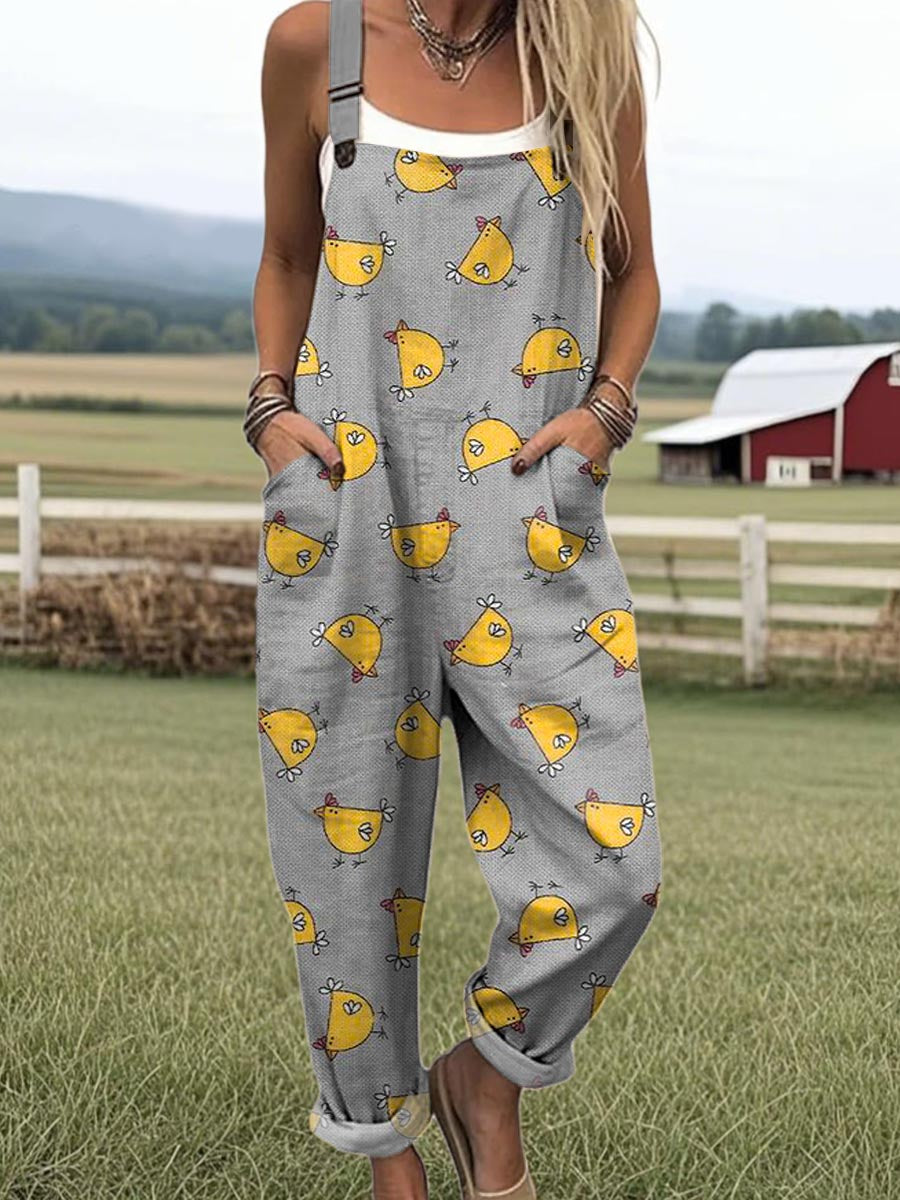 Precious | Country Chicken Print Jumpsuit