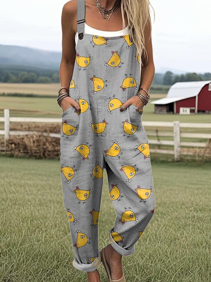 Precious | Country Chicken Print Jumpsuit
