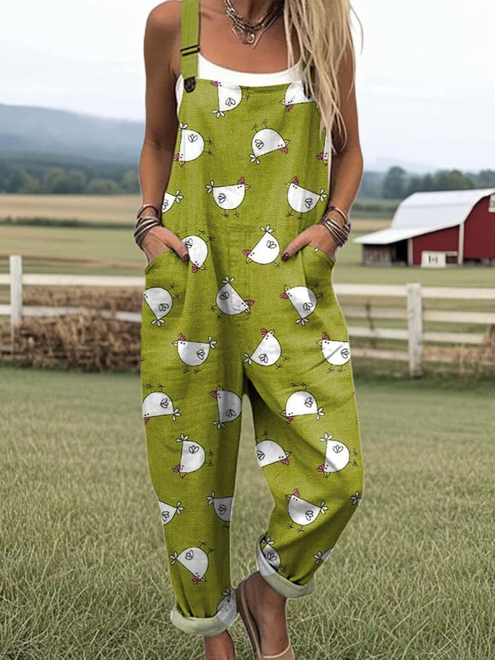 Precious | Country Chicken Print Jumpsuit
