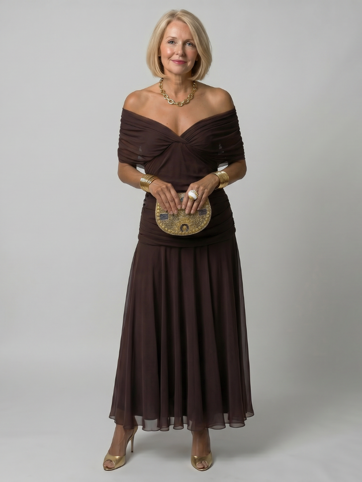Ronel | Off-Shoulder Midi Dress