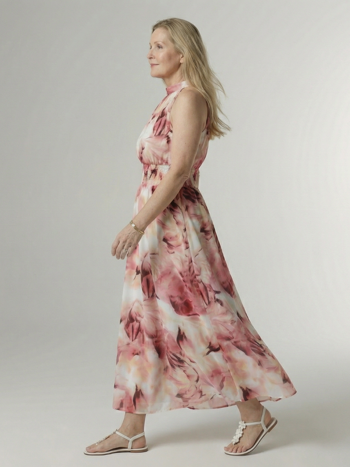 Silke | Gathered Halter Midi Dress
