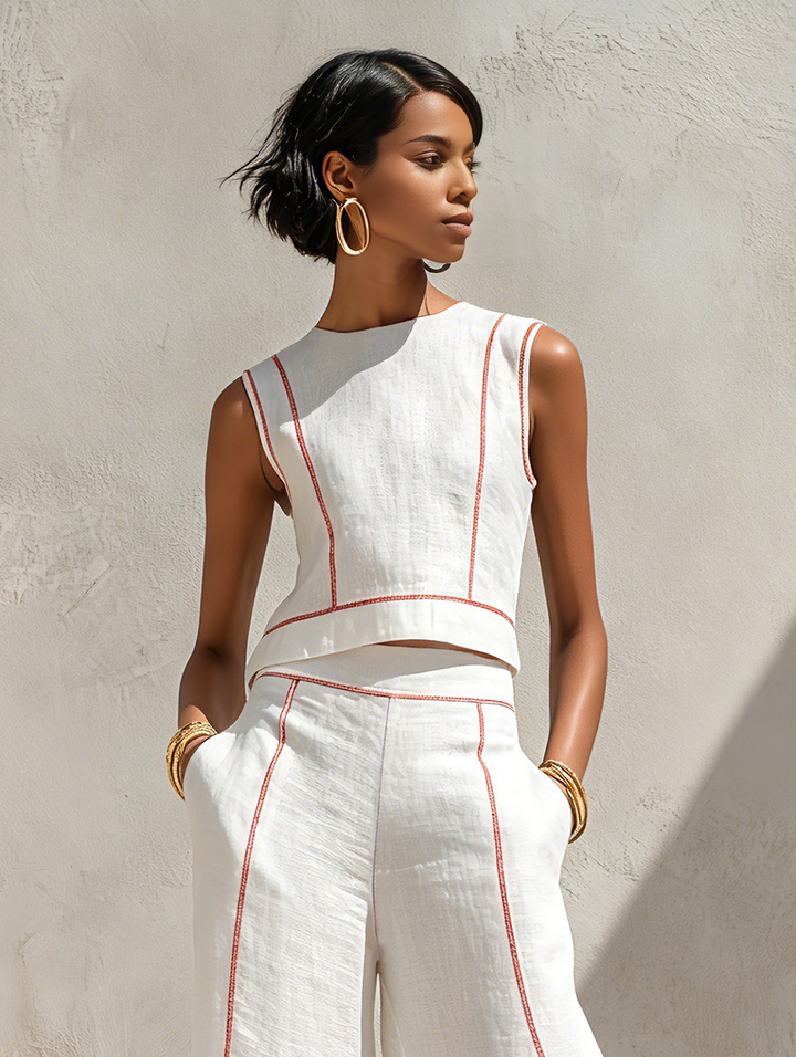 Alta | Contrast-Seam Two-Piece Set