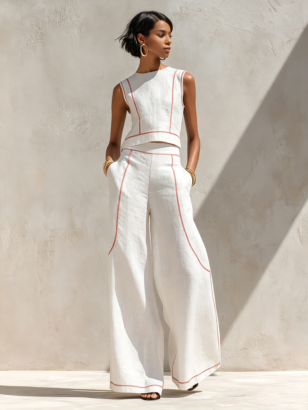 Alta | Contrast-Seam Two-Piece Set
