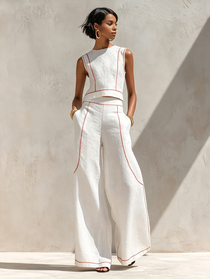 Alta | Contrast-Seam Two-Piece Set