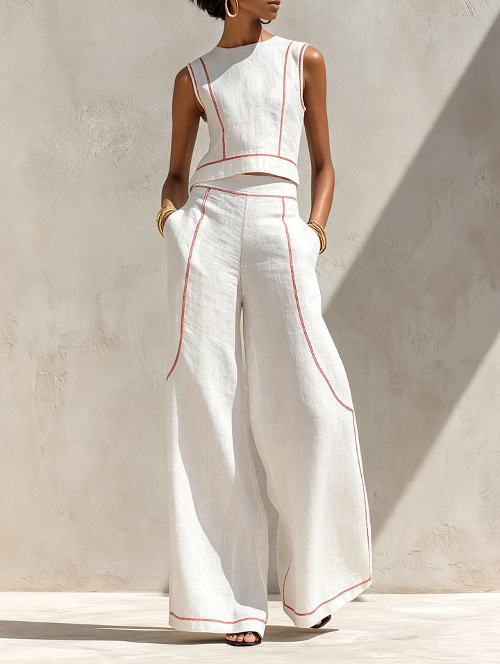 Alta | Contrast-Seam Two-Piece Set