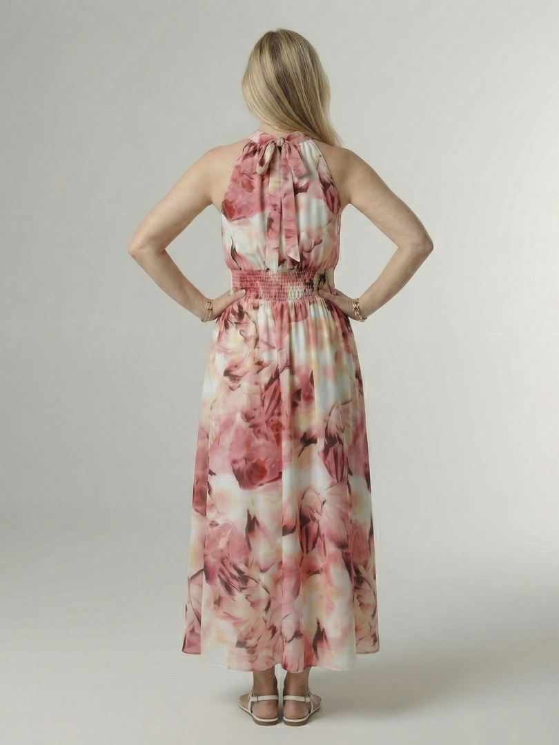 Silke | Gathered Halter Midi Dress