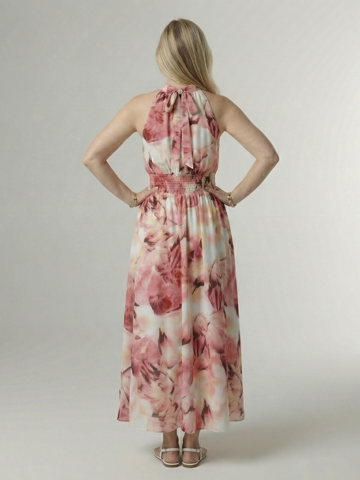 Silke | Gathered Halter Midi Dress