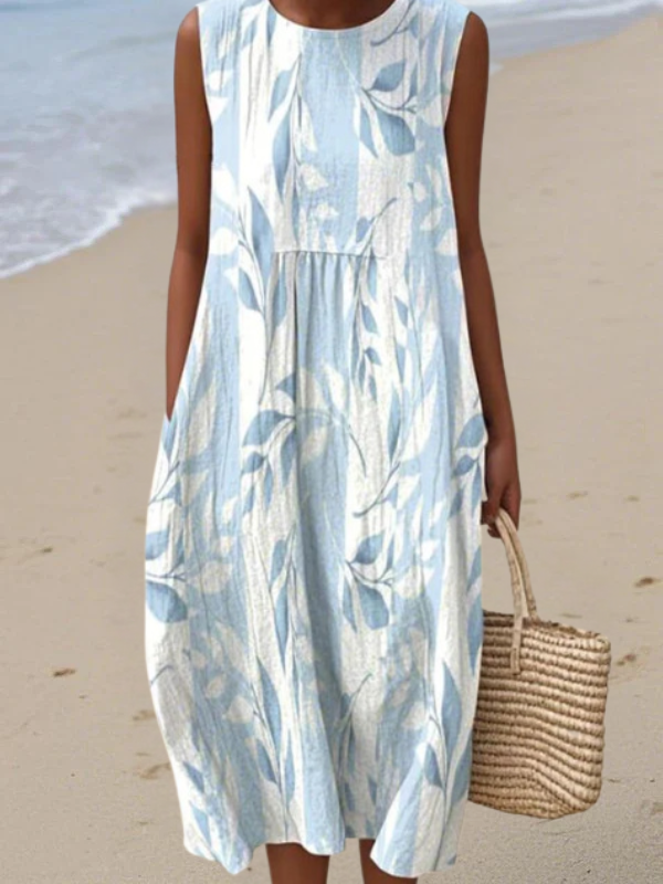 Holly | Leaf Print Midi Dress