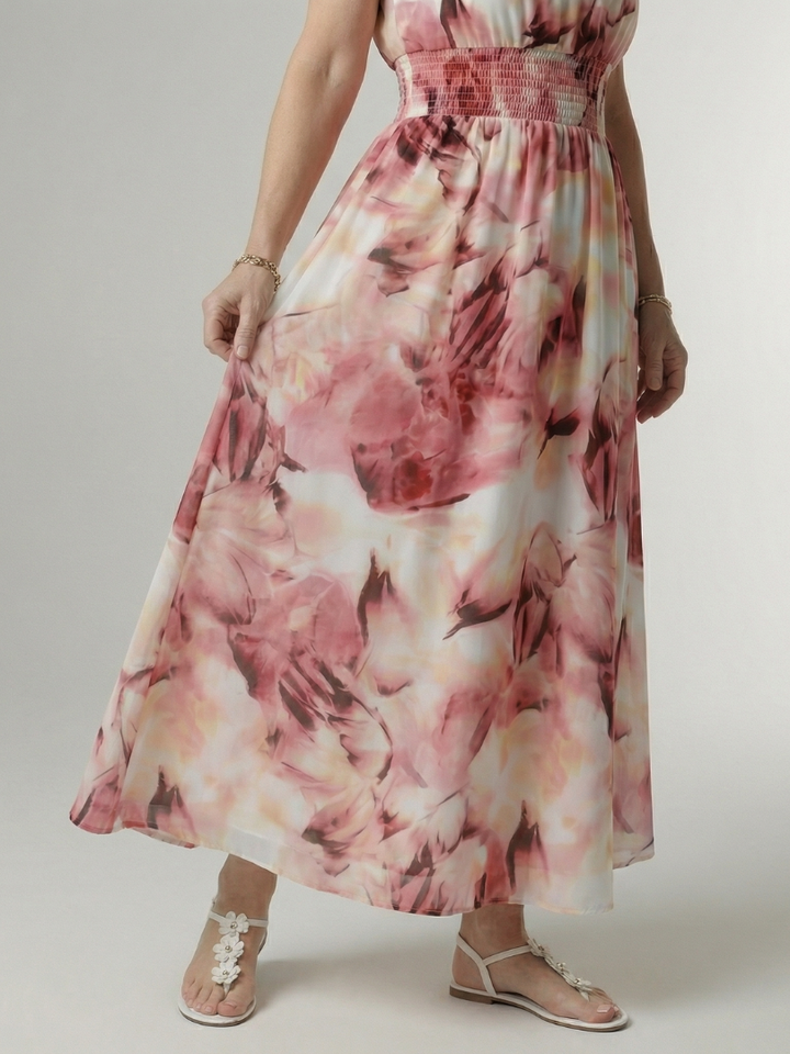 Silke | Gathered Halter Midi Dress