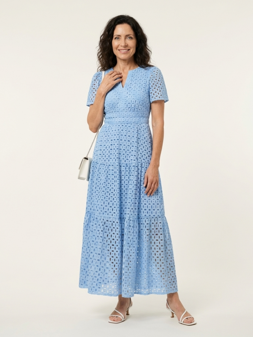 Brielle | V-Neck Tiered Midi Dress