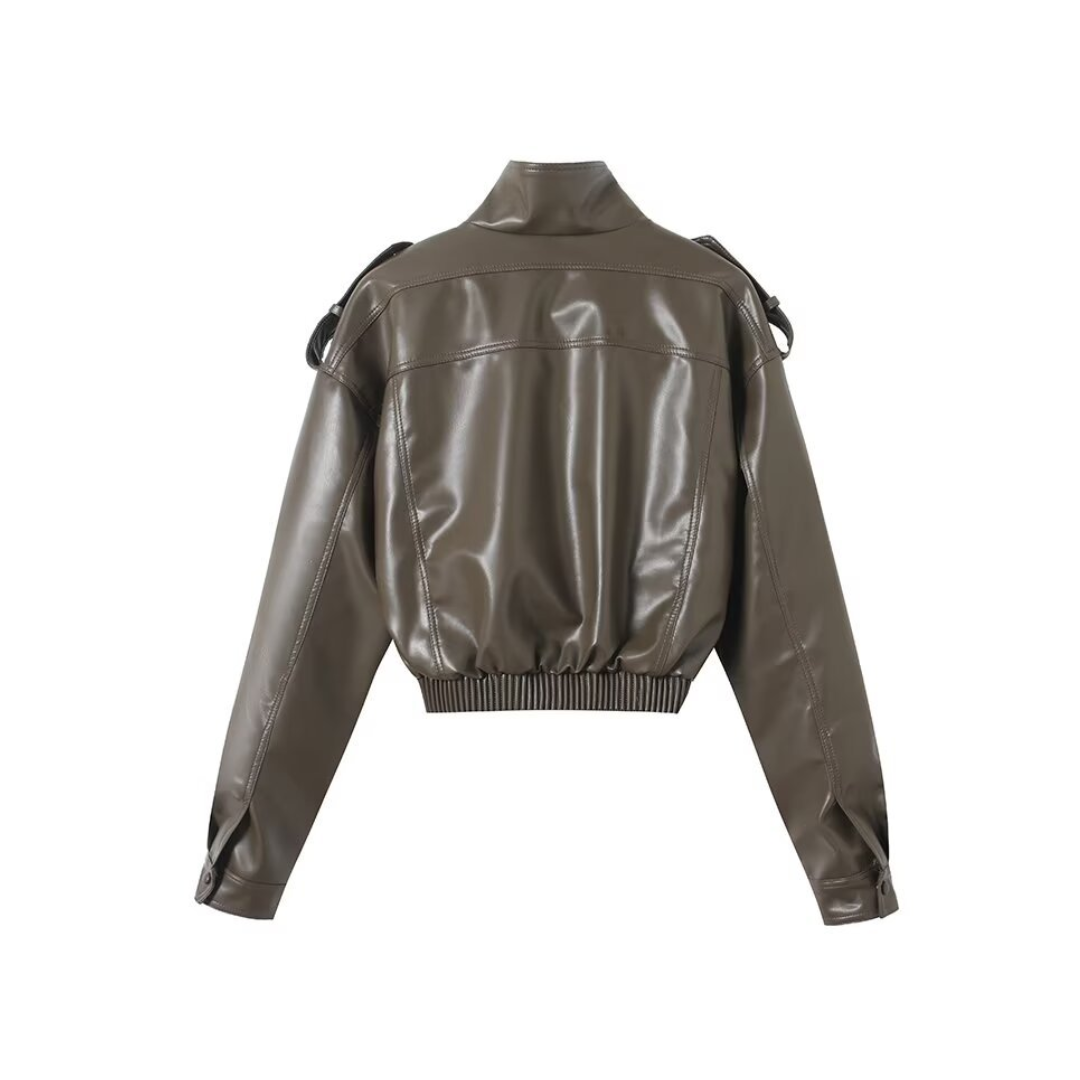 Greta | Faux Leather Biker Jacket