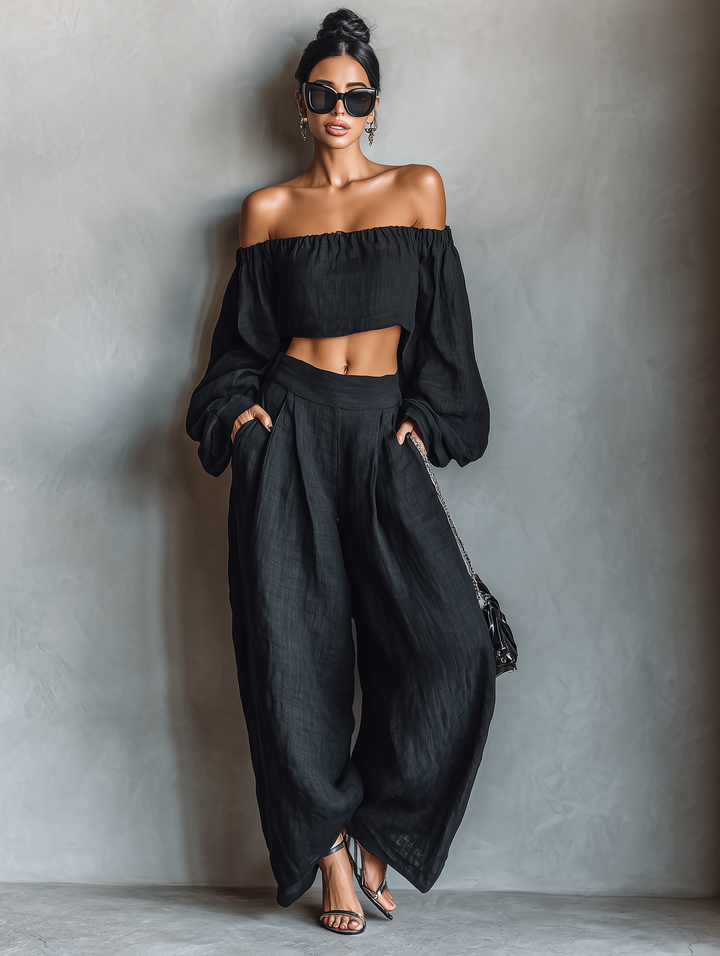 Corinne | Strapless Linen Set