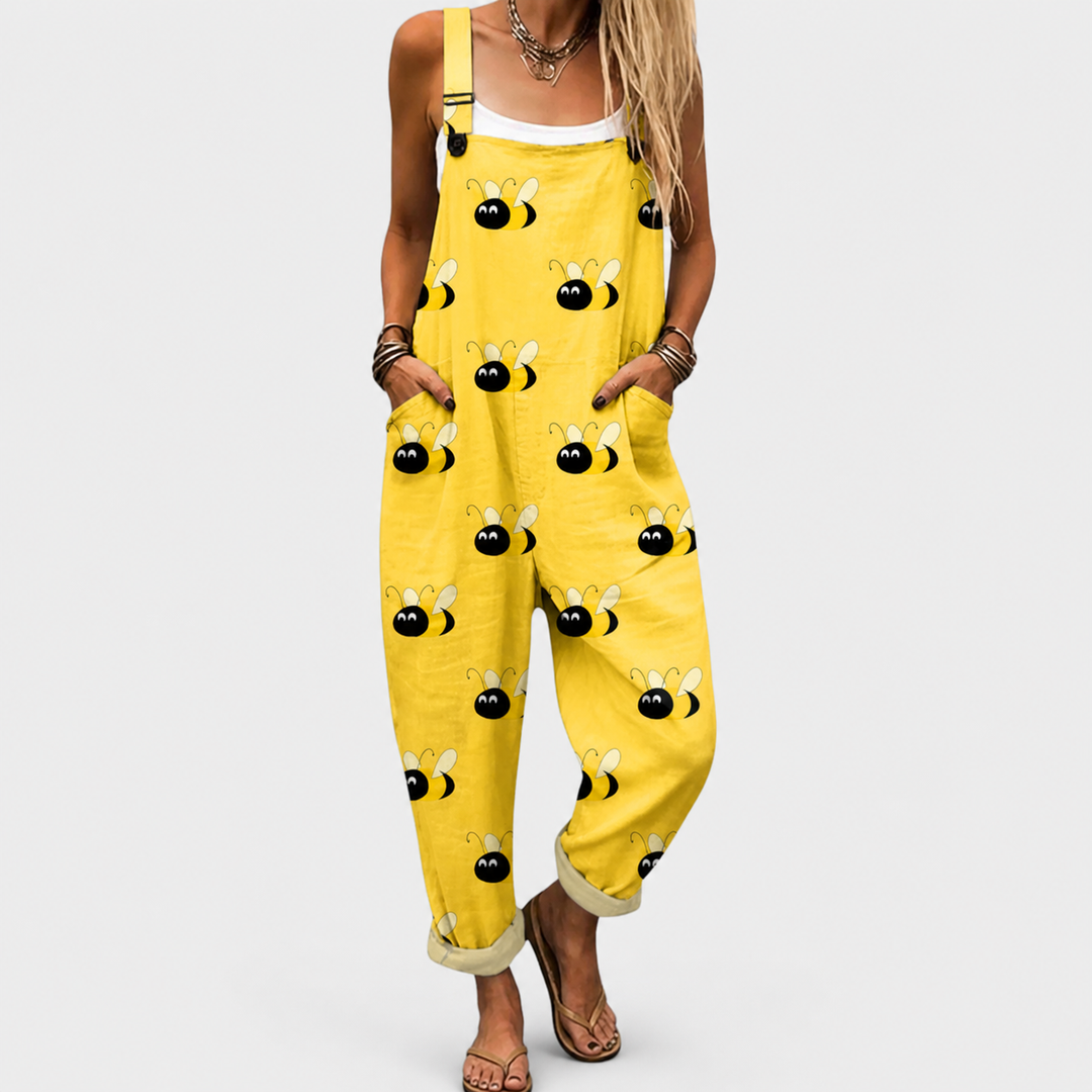 Olive | Relaxed Patterned Jumpsuit