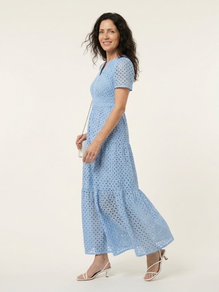 Brielle | V-Neck Tiered Midi Dress