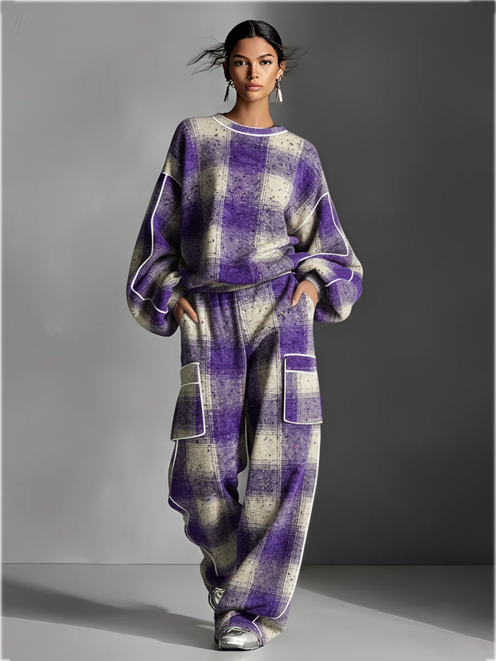 Gabrielle | Plaid Trouser Set