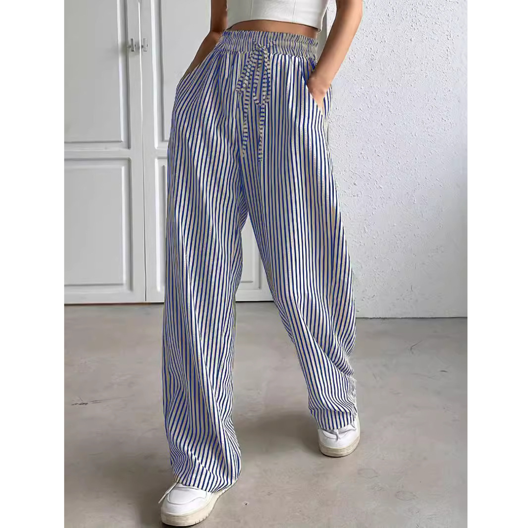 Genevieve | Relaxed Striped Summer Trousers
