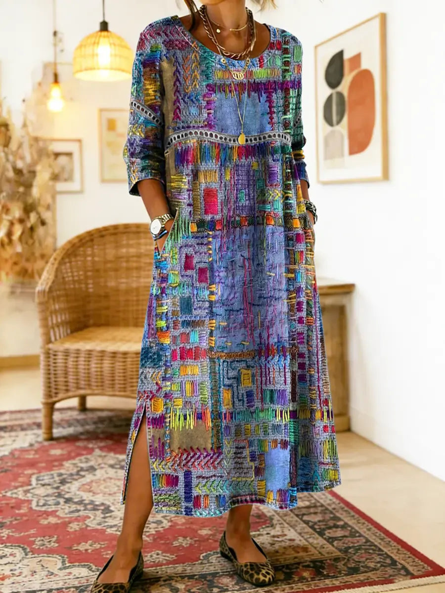 Rina | Patchwork Denim Dress
