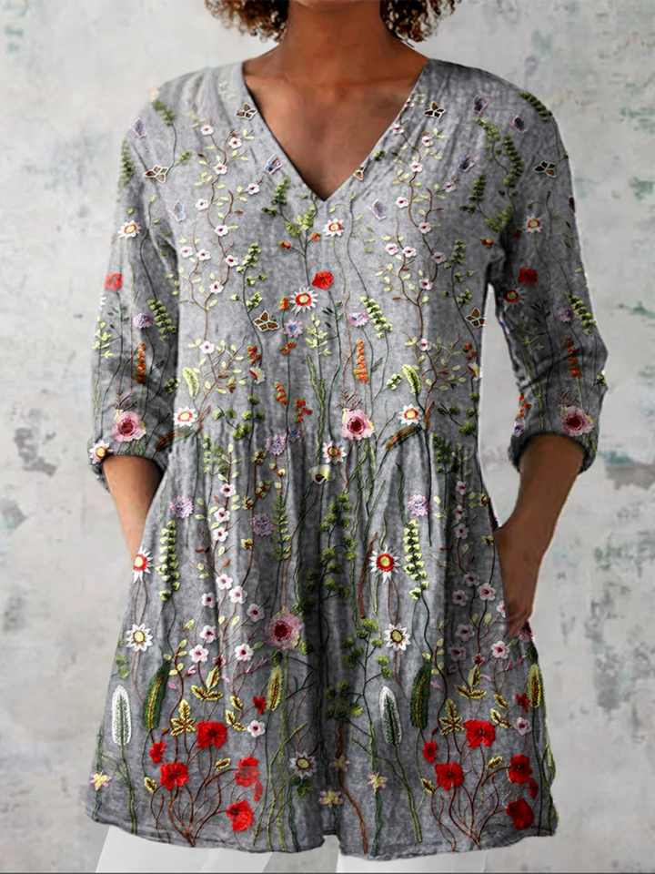 Barbara | Longline V-Neck Blouse
