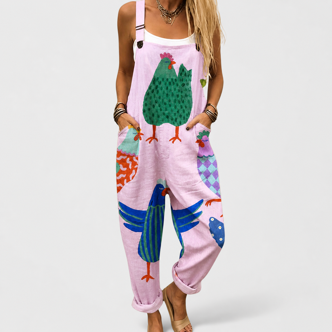 Coral | Relaxed Patterned Jumpsuit