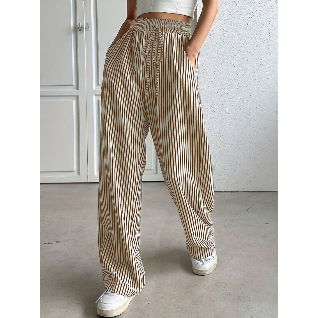 Genevieve | Relaxed Striped Summer Trousers