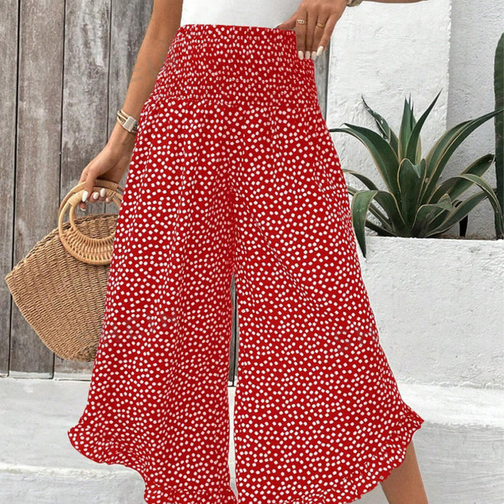 Marion | Printed High-Waisted Wide-Leg Trousers