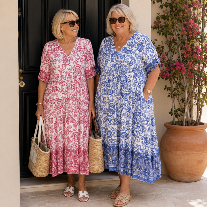 Kelsey | Graceful V-Neck Floral Dress