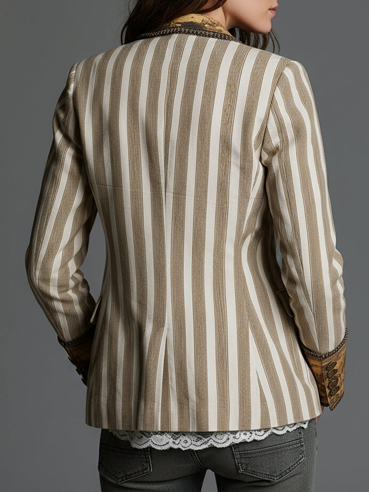 Marisol | Boho Striped Lapel Blazer