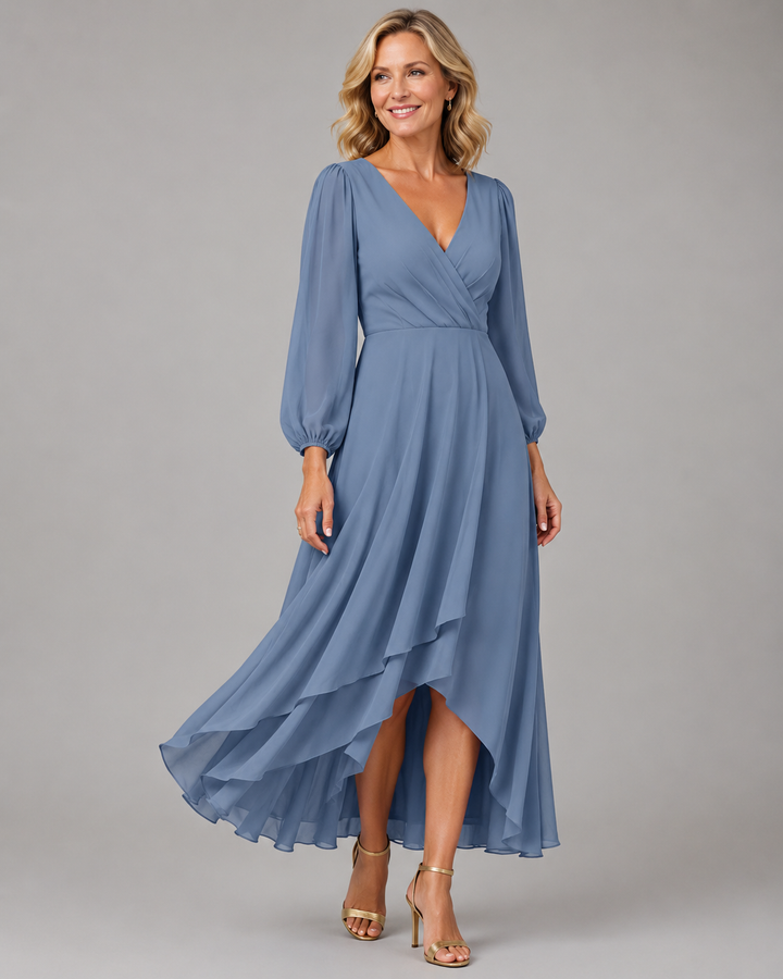 Mila | Elegant V-Neck Long Dress