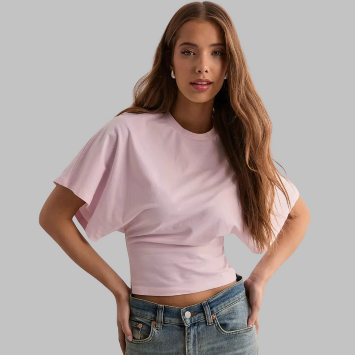 Tessa | Soft Half-Sleeve Round-Neck Top