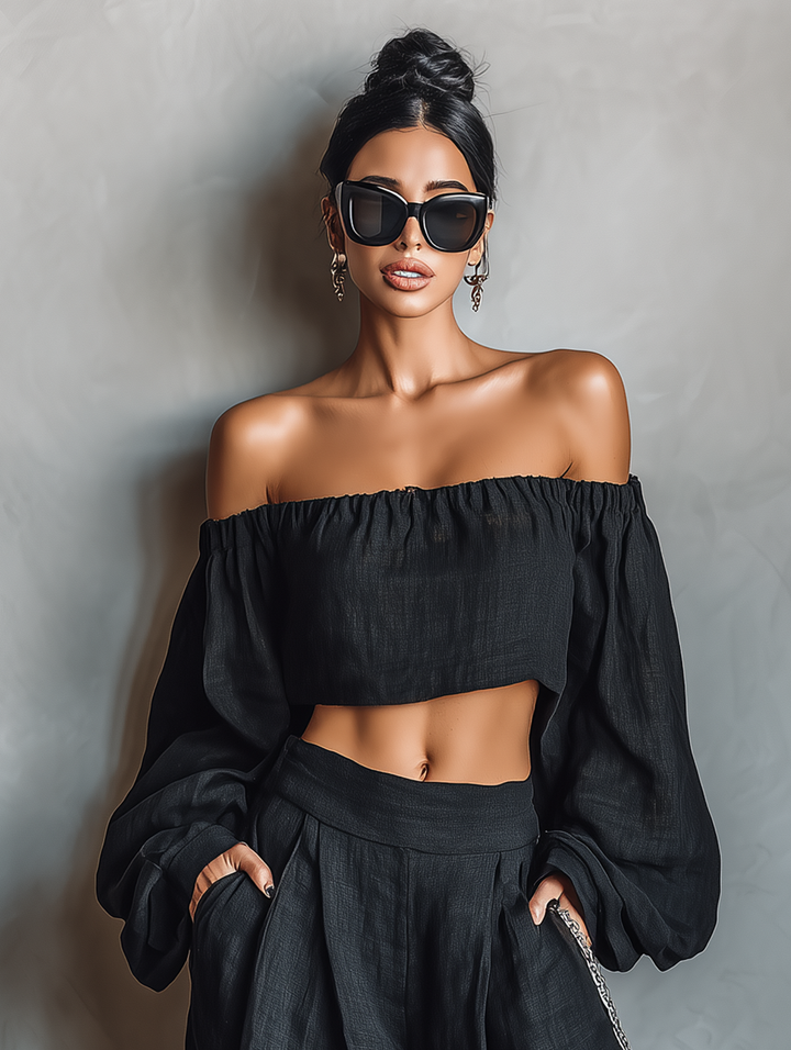 Corinne | Strapless Linen Set