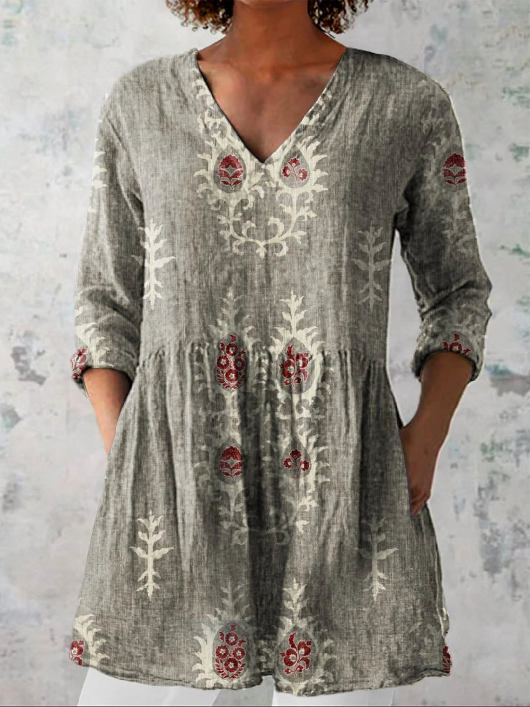 Elizabeth | Longline V-Neck Blouse