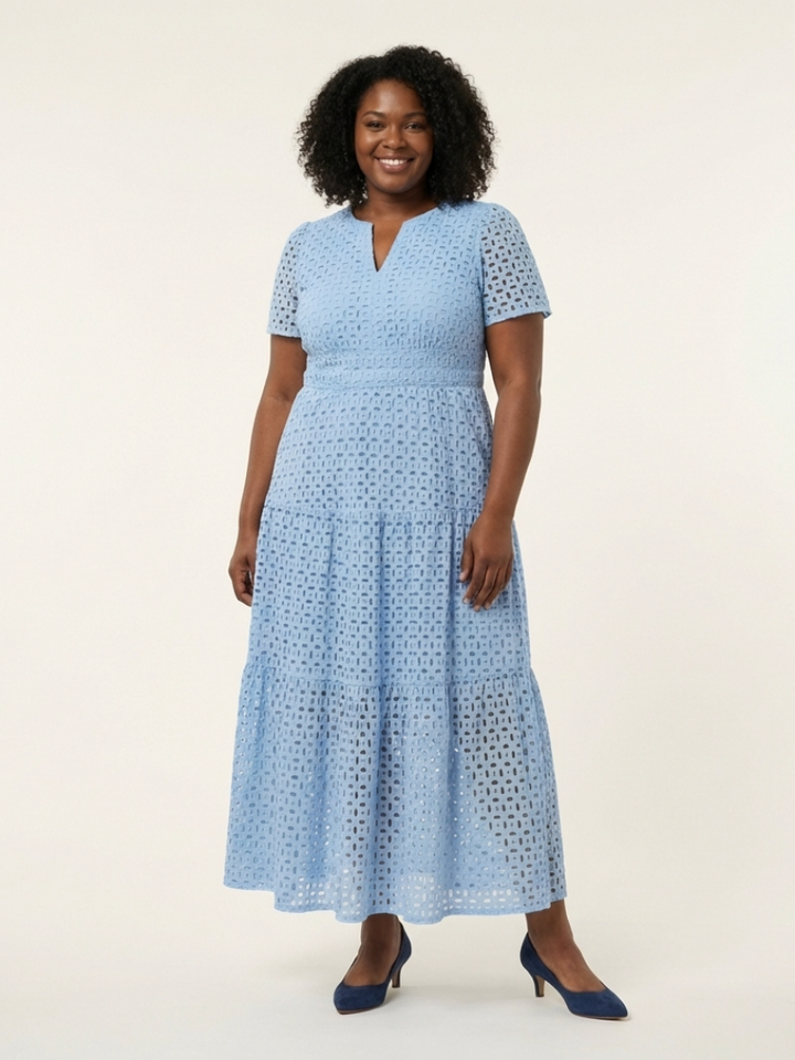 Brielle | V-Neck Tiered Midi Dress