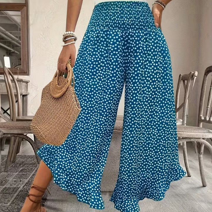 Marion | Printed High-Waisted Wide-Leg Trousers