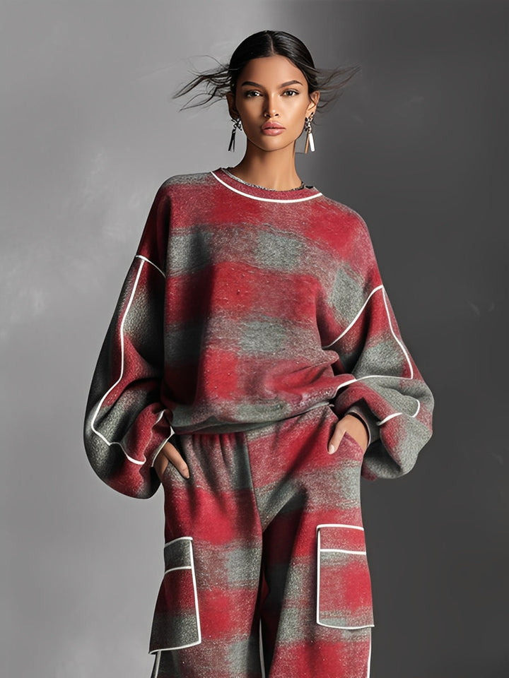 Gabrielle | Plaid Trouser Set