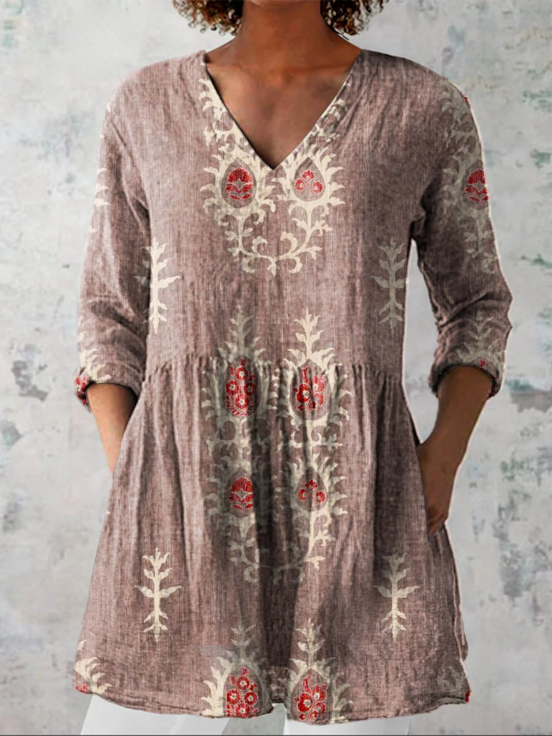 Elizabeth | Longline V-Neck Blouse