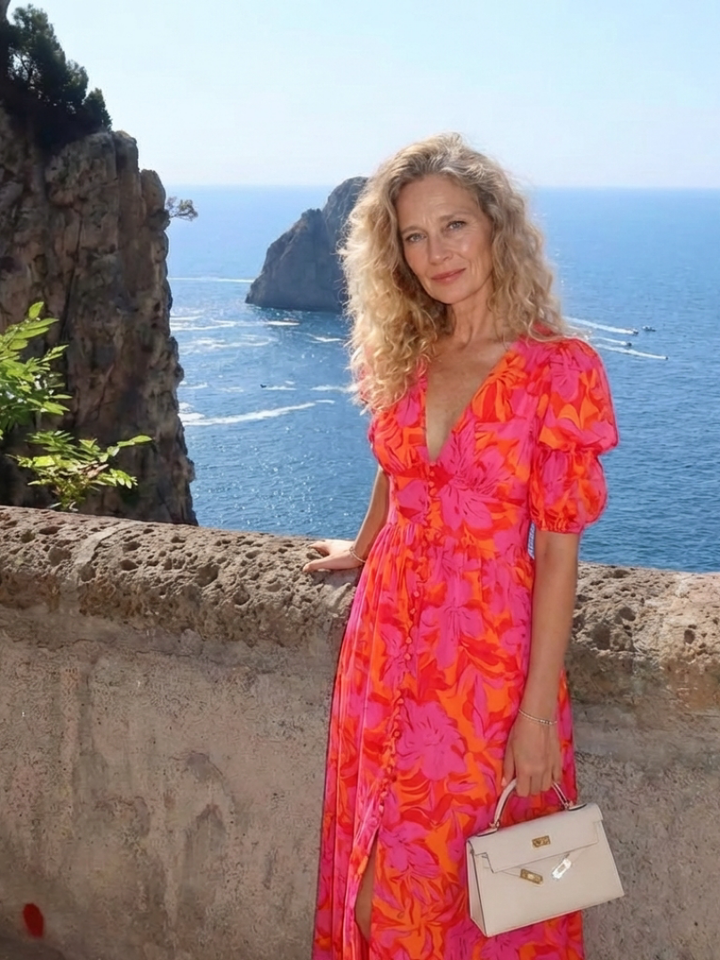 Willow | Floral Puff Sleeve Midi Dress
