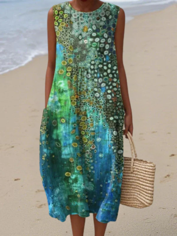 Georgia | Coral Reef Print Midi Dress