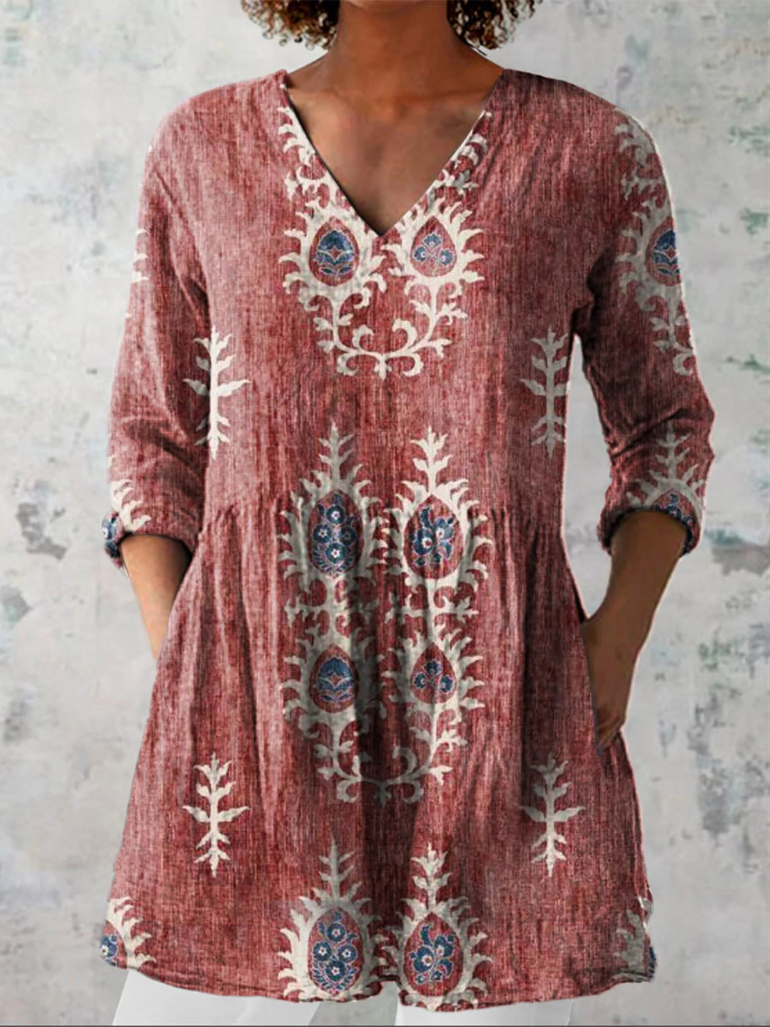 Elizabeth | Longline V-Neck Blouse