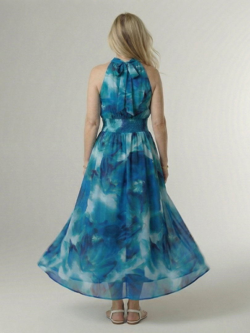 Silke | Gathered Halter Midi Dress