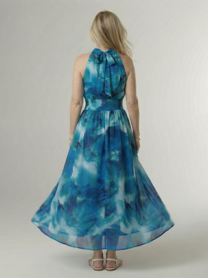 Silke | Gathered Halter Midi Dress