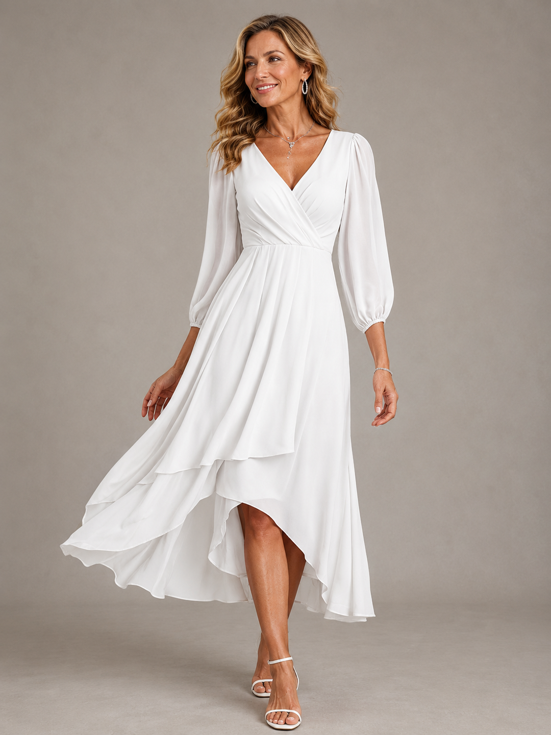 Mila | Elegant V-Neck Long Dress