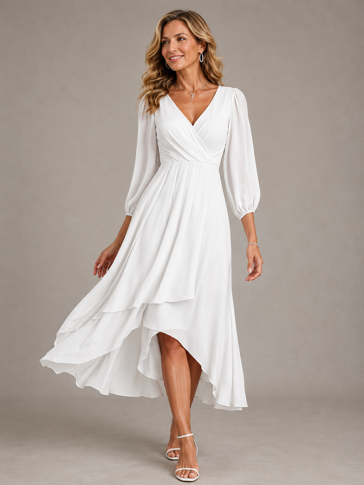Mila | Elegant V-Neck Long Dress